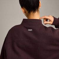 Foundations Cosy 1/4 Zip Sweatshirt | Plum Brown