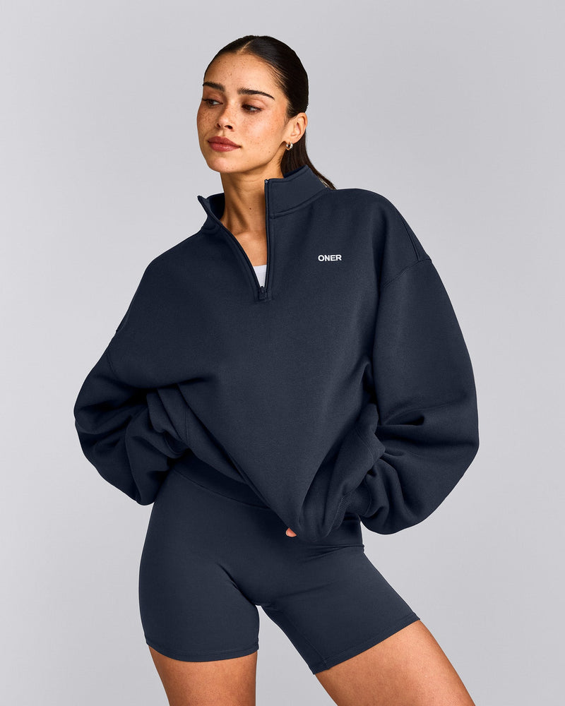 Foundations Cosy 1/4 Zip Sweatshirt True Blue | Oner Active US