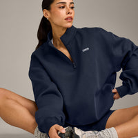 Foundations Cosy 1/4 Zip Sweatshirt | True Blue