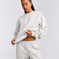 Foundations Cosy Crew Neck Sweatshirt | Light Gray Marl