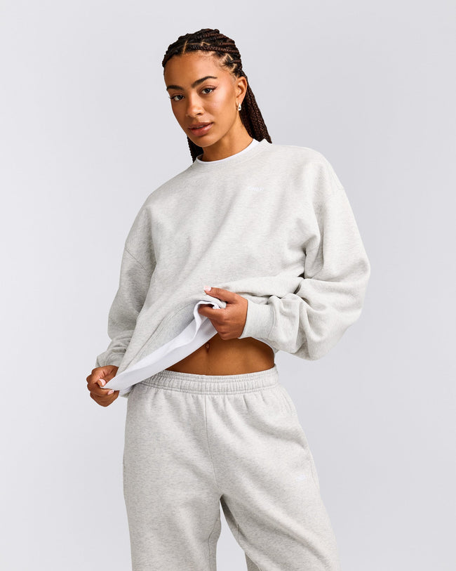 Foundations Cosy Crew Neck Sweatshirt | Light Gray Marl