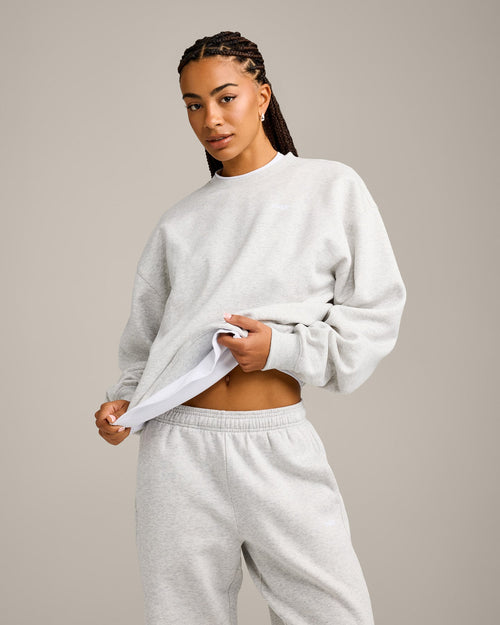 Foundations Cosy Crew Neck Sweatshirt | Light Gray Marl