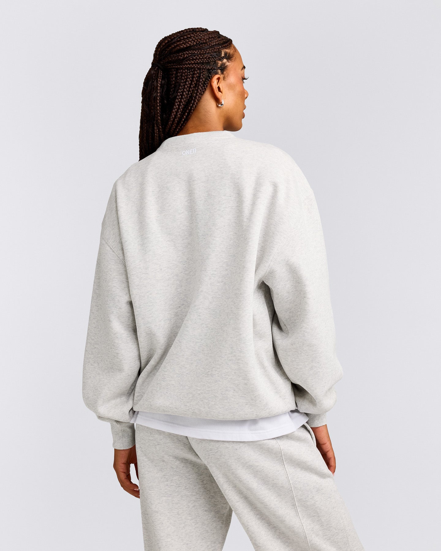 Foundations Cosy Crew Neck Sweatshirt | Light Gray Marl