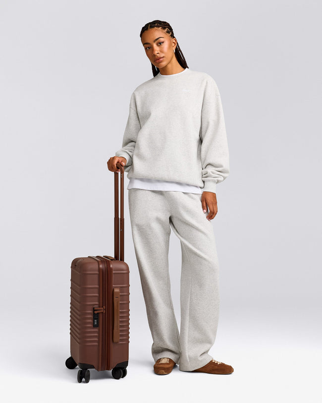 Foundations Cosy Crew Neck Sweatshirt | Light Gray Marl