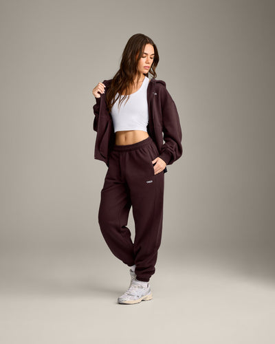 Foundations Cosy Joggers | Plum Brown