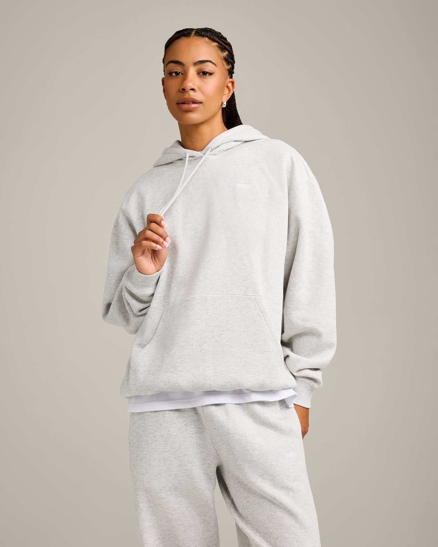 Foundations Cosy Hoodie | Light Gray Marl