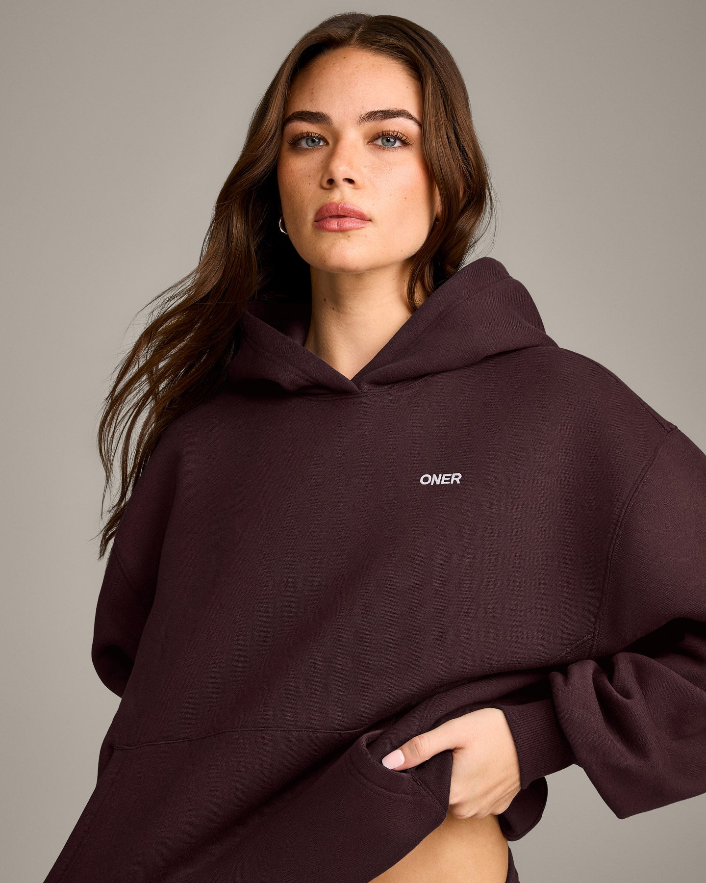 Foundations Cosy Hoodie | Plum Brown