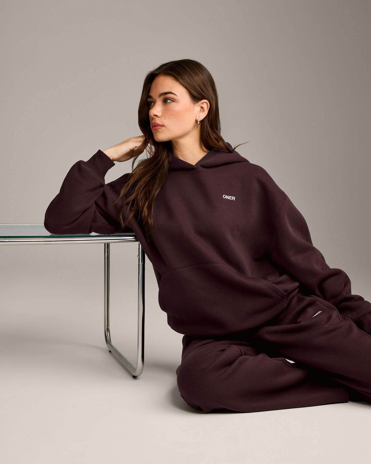 Foundations Cosy Hoodie | Plum Brown
