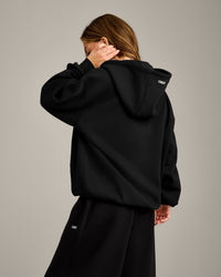 Foundations Cosy Oversized Zip Through Hoodie | Black