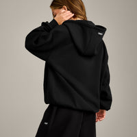 Foundations Cosy Oversized Zip Through Hoodie | Black