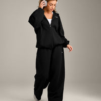 Foundations Cosy Oversized Zip Through Hoodie | Black