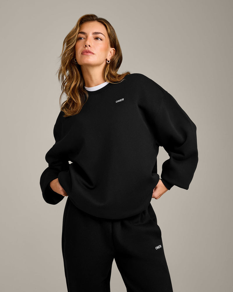 Foundations Cosy Oversized Sweatshirt Black | Oner Active US