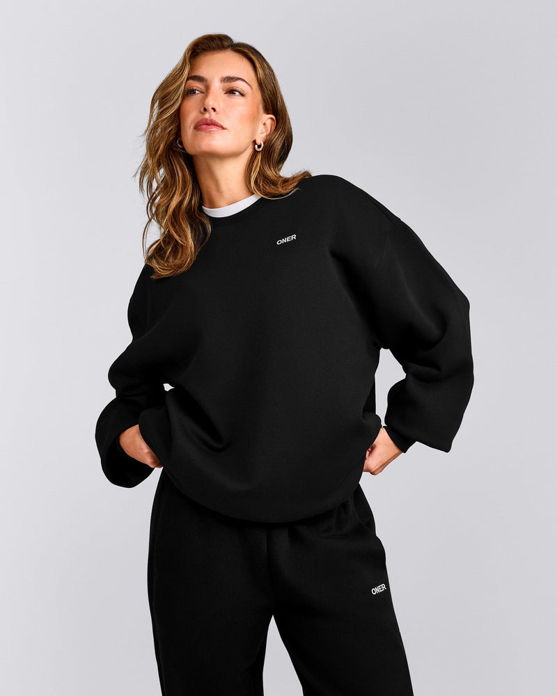 Foundations Cosy Oversized Sweatshirt Black | Oner Active US