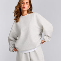 Foundations Cosy Oversized Sweatshirt | Light Gray Marl