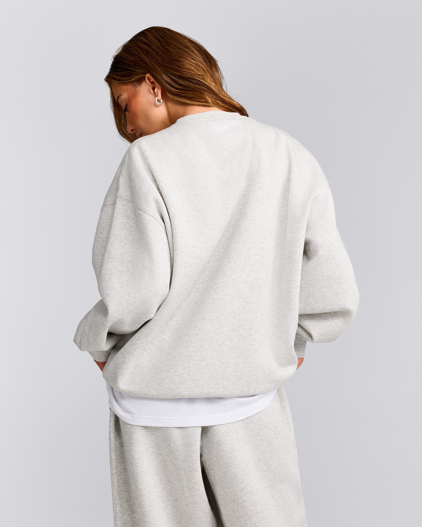 Foundations Cosy Oversized Sweatshirt | Light Gray Marl