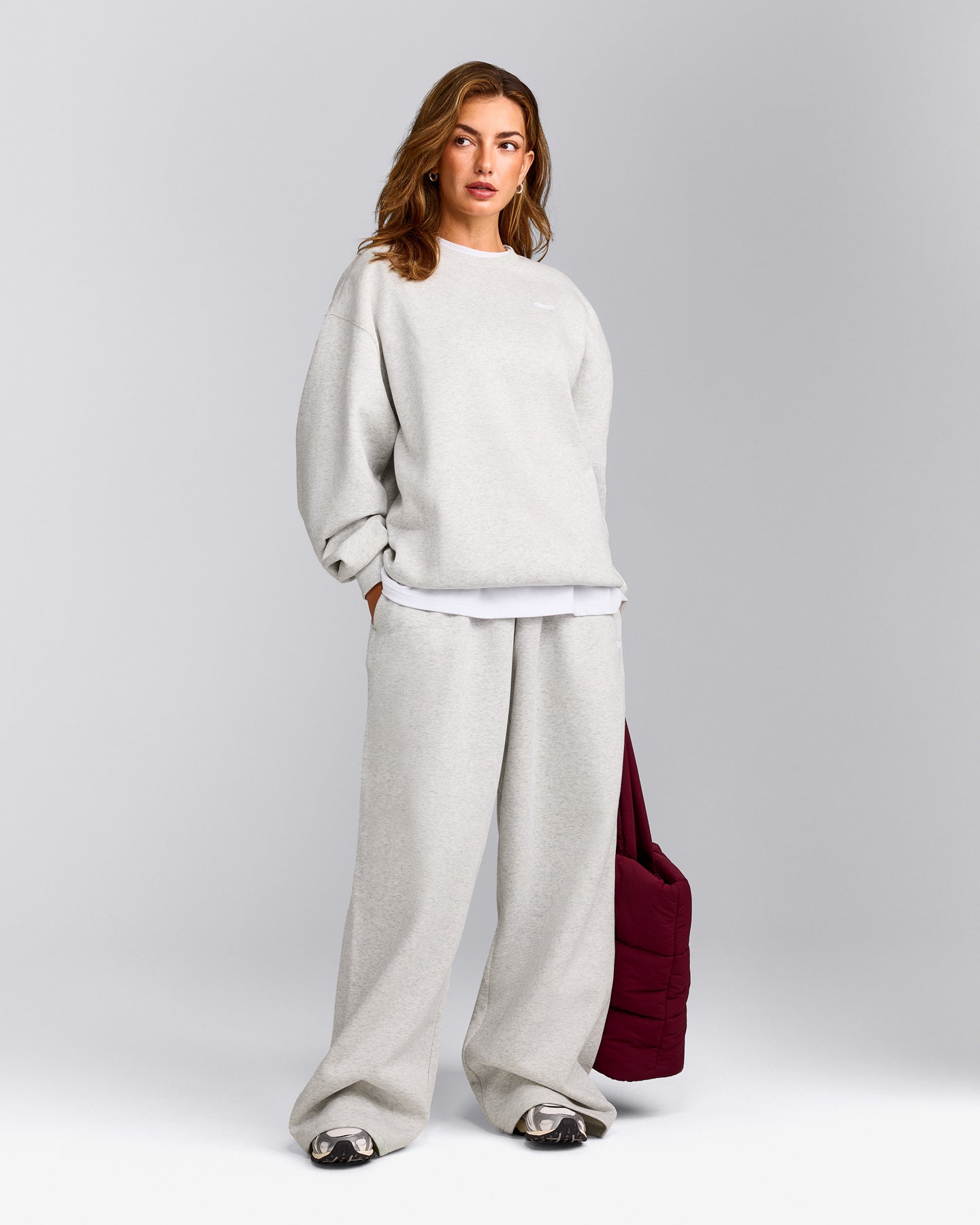 Foundations Cosy Oversized Sweatshirt | Light Gray Marl