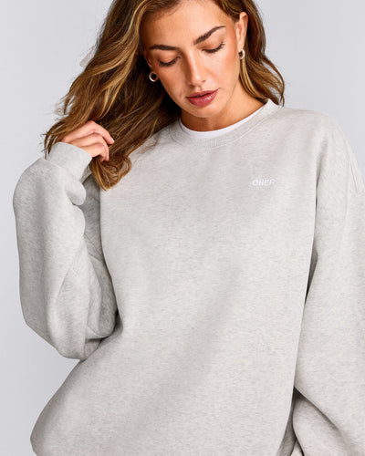 Foundations Cosy Oversized Sweatshirt | Light Gray Marl