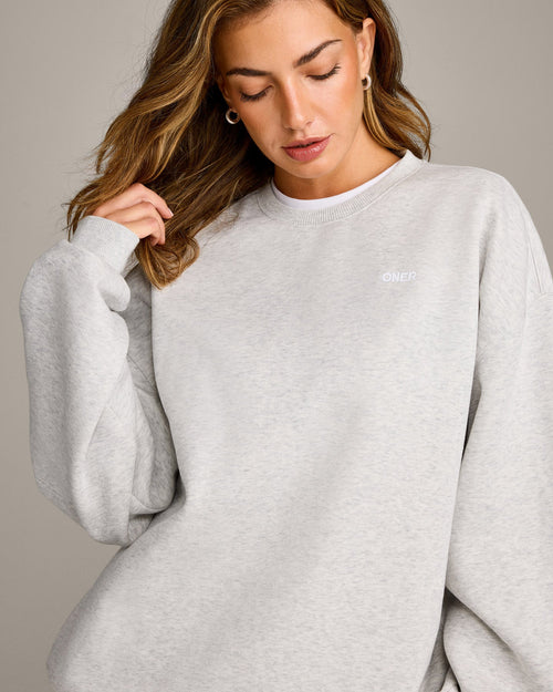 Foundations Cosy Oversized Sweatshirt | Light Gray Marl