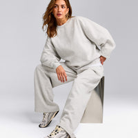 Foundations Cosy Oversized Sweatshirt | Light Gray Marl