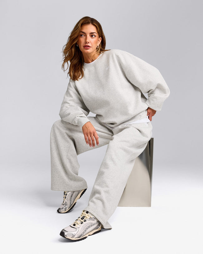 Foundations Cosy Oversized Sweatshirt | Light Gray Marl