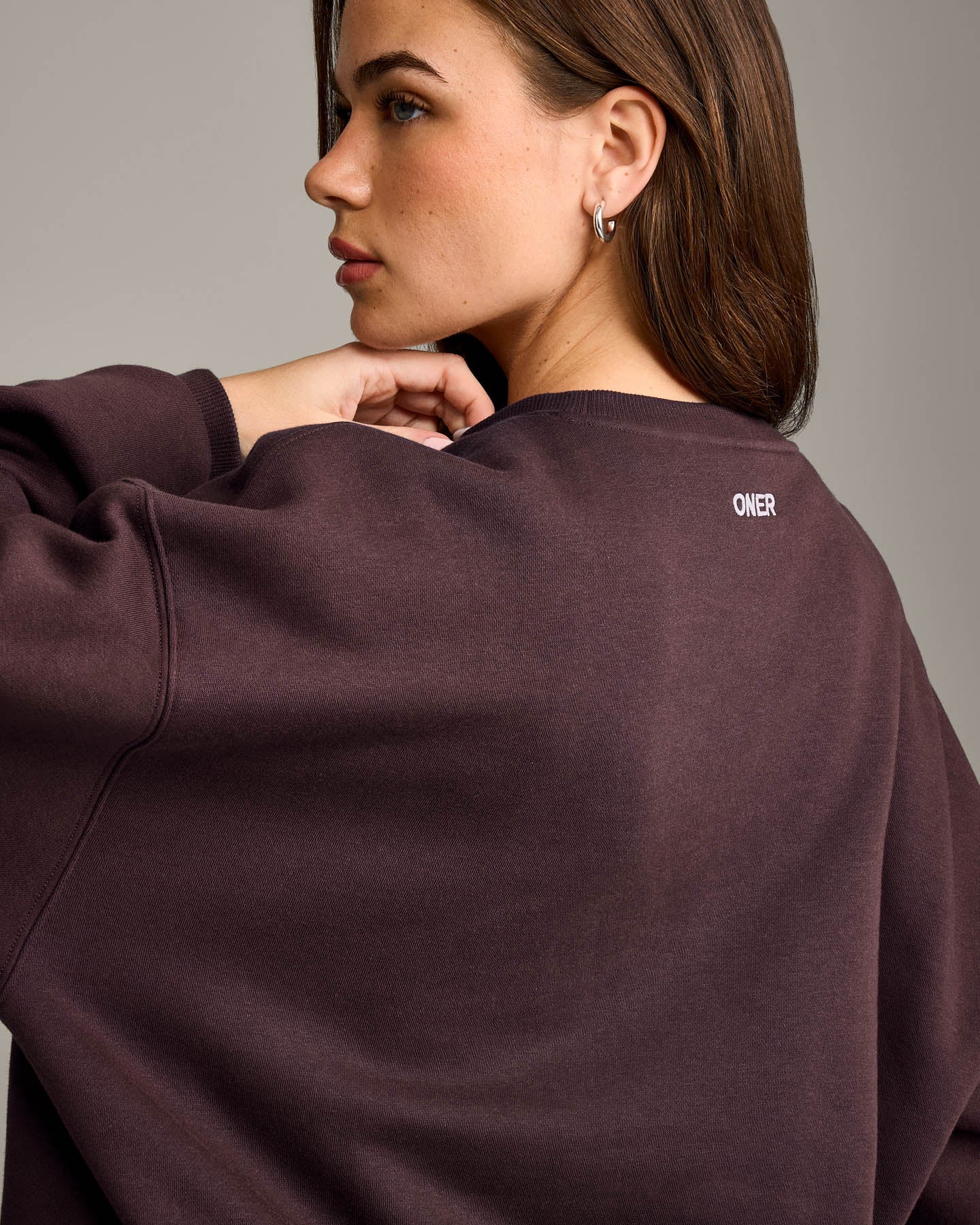 Foundations Cosy Oversized Sweatshirt | Plum Brown