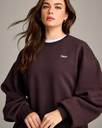 Foundations Cosy Oversized Sweatshirt | Plum Brown