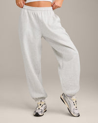 Foundations Cosy Oversized Joggers | Light Gray Marl