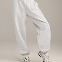 Foundations Cosy Oversized Joggers | Light Gray Marl