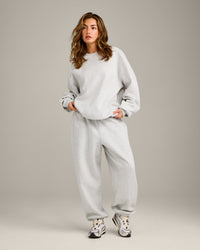 Foundations Cosy Oversized Joggers | Light Gray Marl