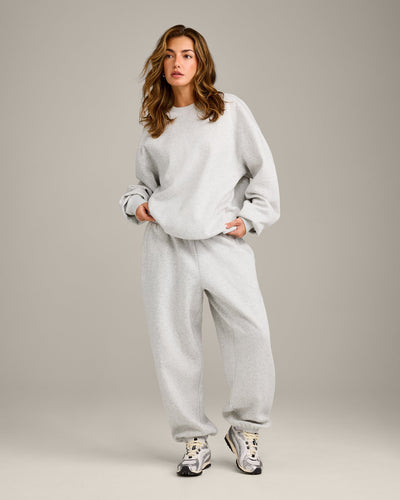 Foundations Cosy Oversized Joggers | Light Gray Marl