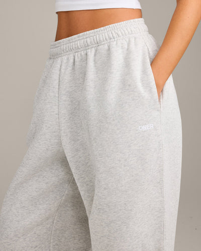 Foundations Cosy Oversized Joggers | Light Gray Marl