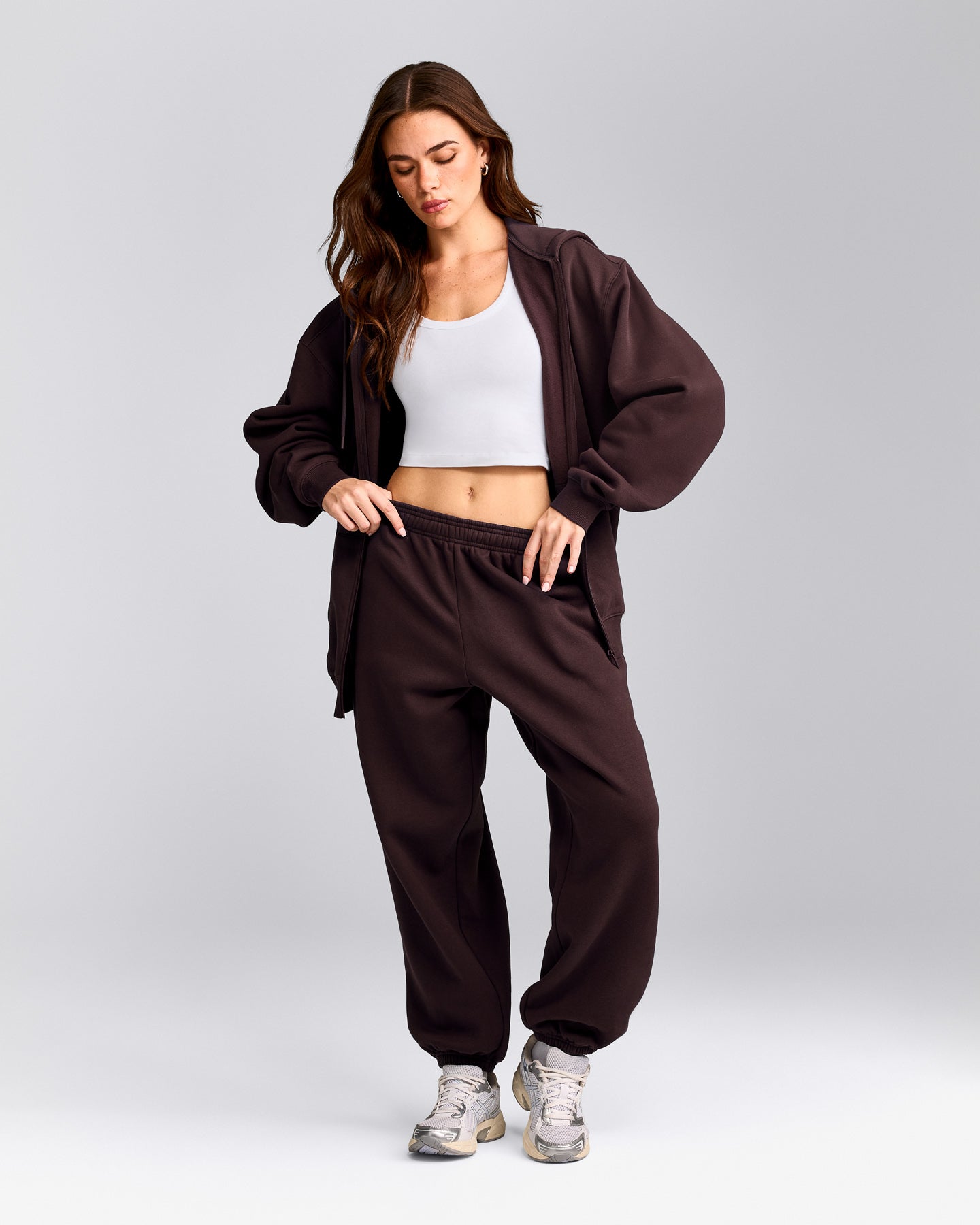 Foundations Cosy Oversized Sweatpants | Plum Brown