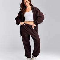 Foundations Cosy Oversized Sweatpants | Plum Brown