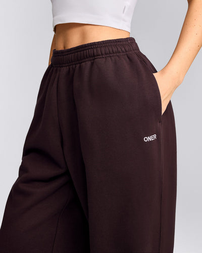 Foundations Cosy Oversized Sweatpants | Plum Brown