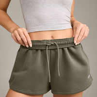 Foundations Cosy Oversized Shorts | Alpine Green