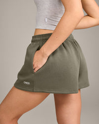 Foundations Cosy Oversized Shorts | Alpine Green