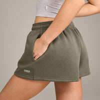 Foundations Cosy Oversized Shorts | Alpine Green