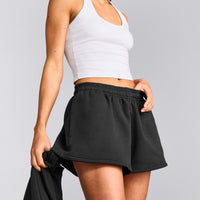 Foundations Cosy Oversized Shorts | Soft Black