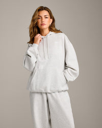 Foundations Cosy Oversized Hoodie | Light Gray Marl