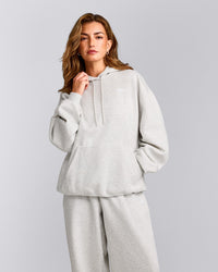 Foundations Cosy Oversized Hoodie | Light Gray Marl