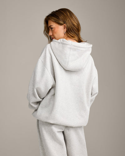Foundations Cosy Oversized Hoodie | Light Gray Marl