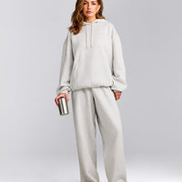 Foundations Cosy Oversized Hoodie | Light Gray Marl
