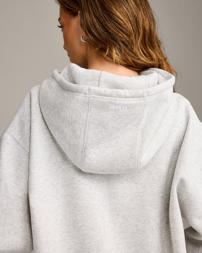 Foundations Cosy Oversized Hoodie | Light Gray Marl