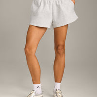 Foundations Cosy Oversized Shorts | Light Gray Marl