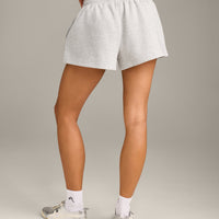 Foundations Cosy Oversized Shorts | Light Gray Marl