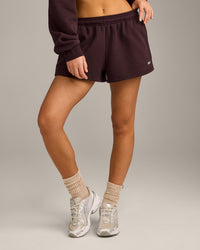 Foundations Cosy Oversized Shorts | Plum Brown