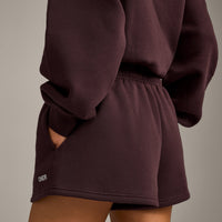 Foundations Cosy Oversized Shorts | Plum Brown