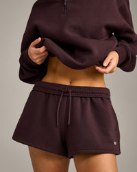 Foundations Cosy Oversized Shorts | Plum Brown