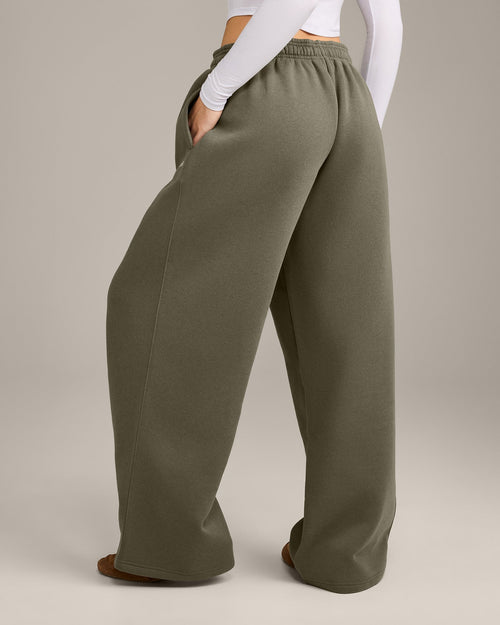 Foundations Cosy Oversized Straight Leg Sweatpants | Alpine Green