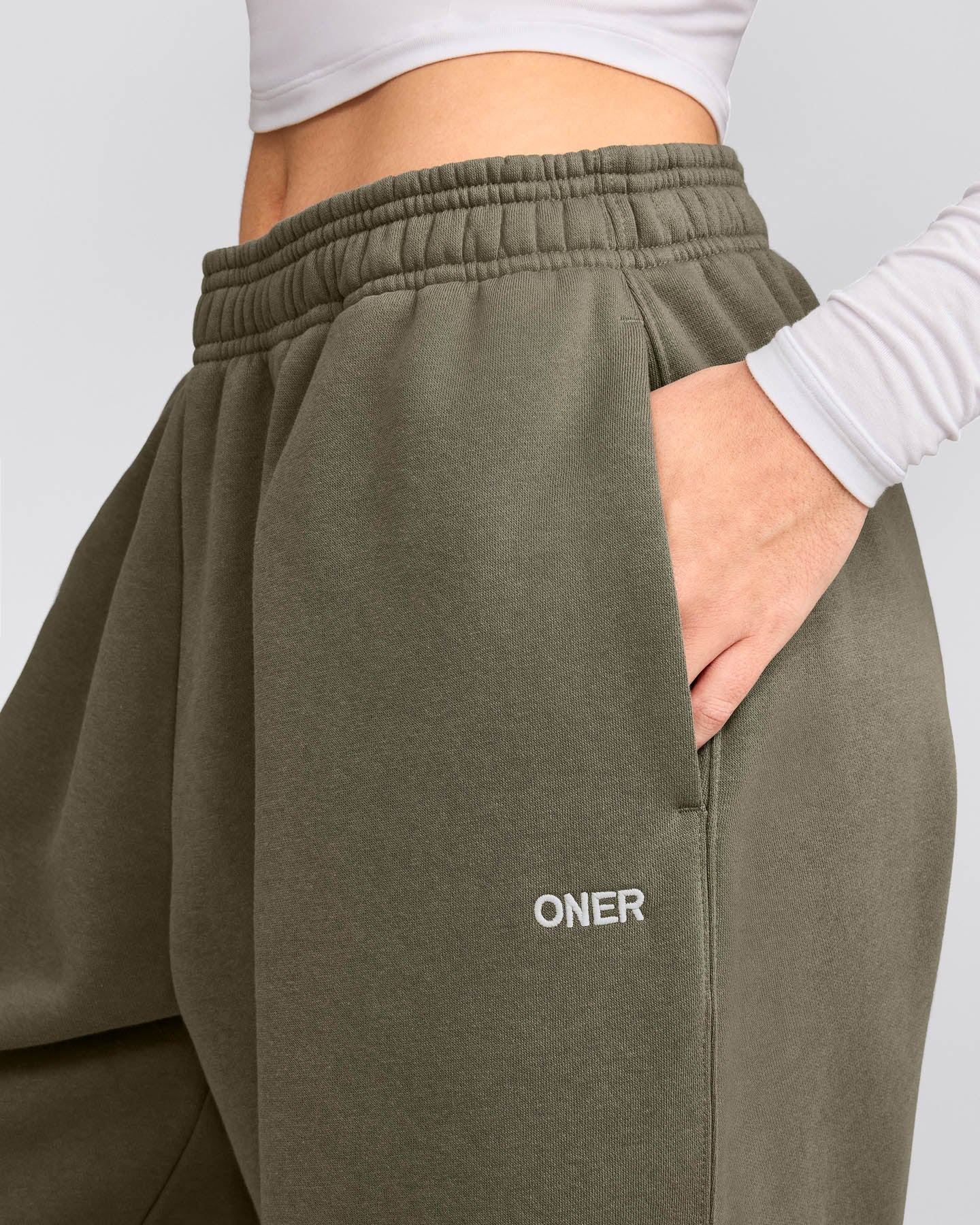 Foundations Cosy Oversized Straight Leg Sweatpants | Alpine Green